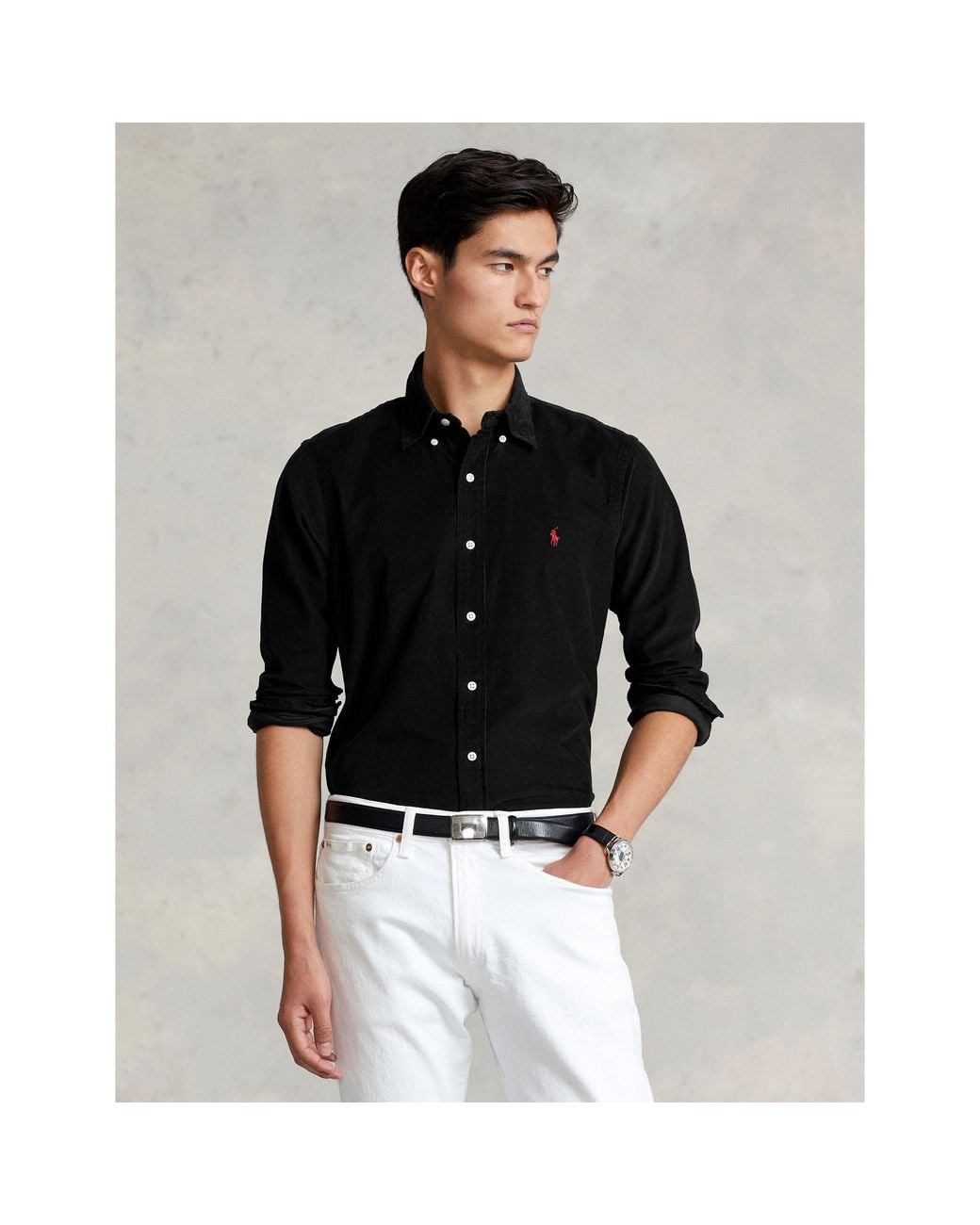 Polo Ralph Lauren Black Polo Cord Ls Shirt Sn64 for men