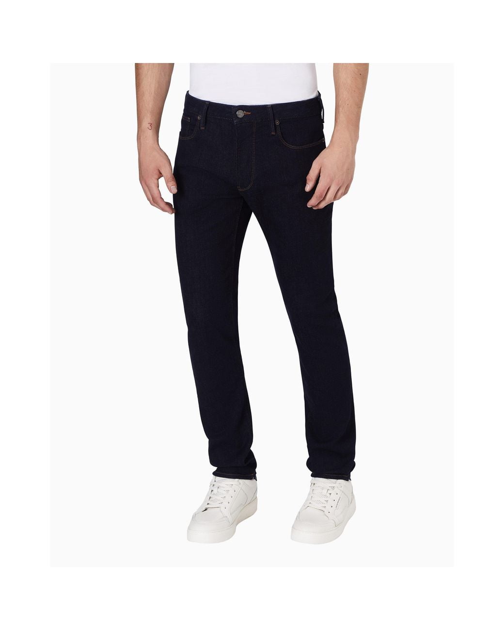 Emporio Armani Blue J06 Slim-Fit Trousers for men