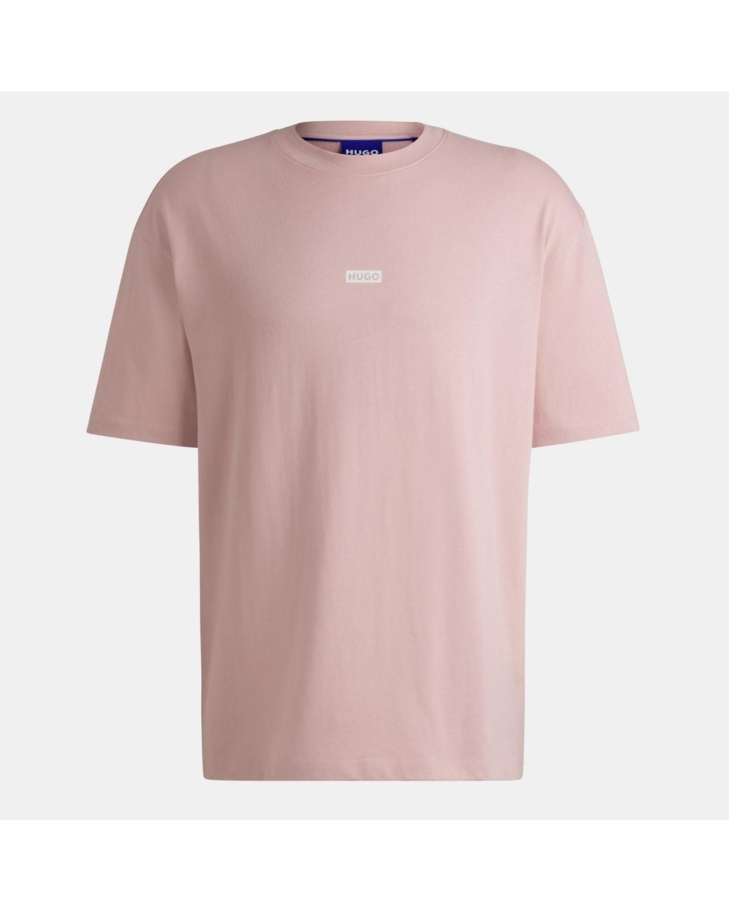 HUGO Pink Printed Logo Back T-Shirt With Mcmxciii Text for men