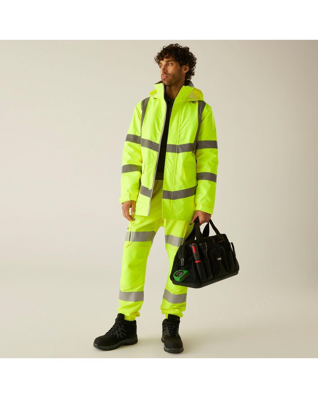 Regatta Green Hi-Vis Pro Dover Parka for men