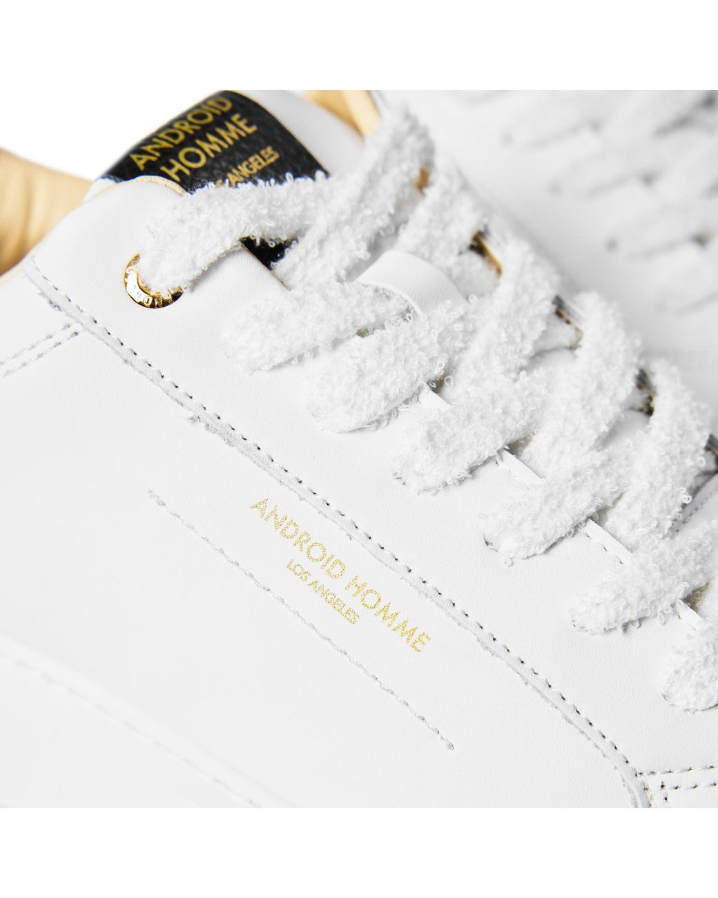 Android Homme White Zuma Leather Oversized Low-Top Trainers for men