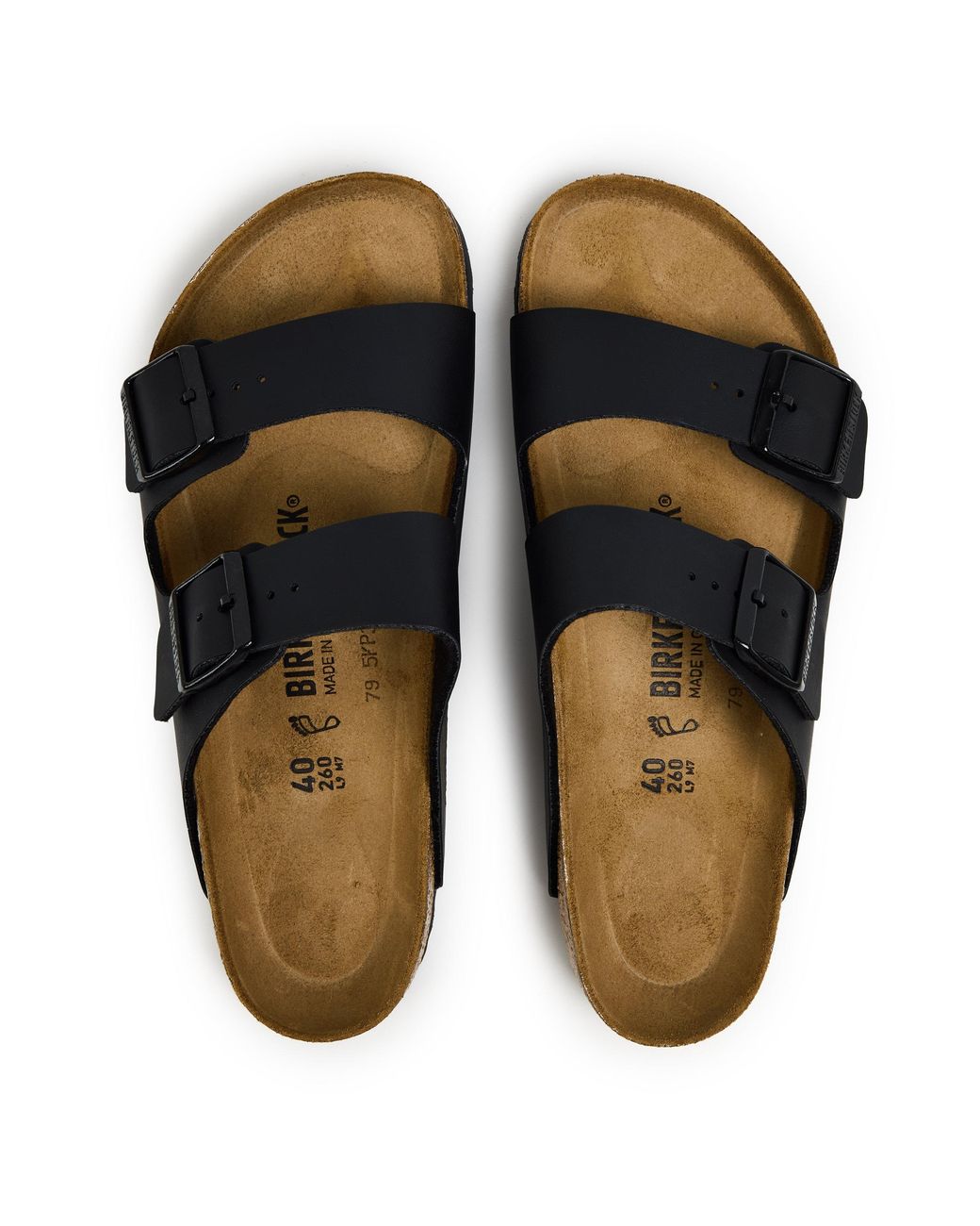 Birkenstock Black Contoured Footbed Adjustable Flat Sandals for men
