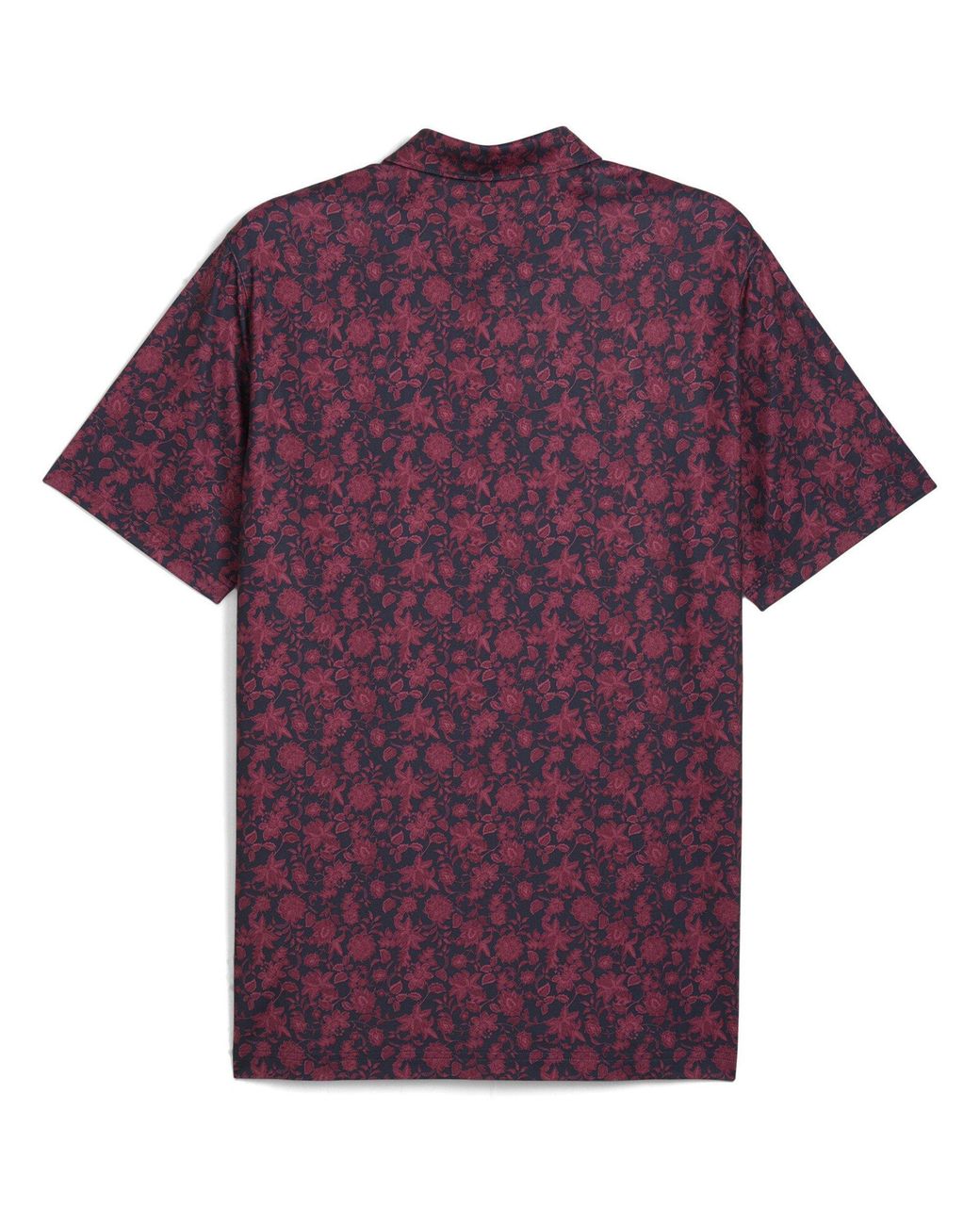 PUMA Purple Cloudspun Carmela Floral Short-Sleeve Performance Polo for men