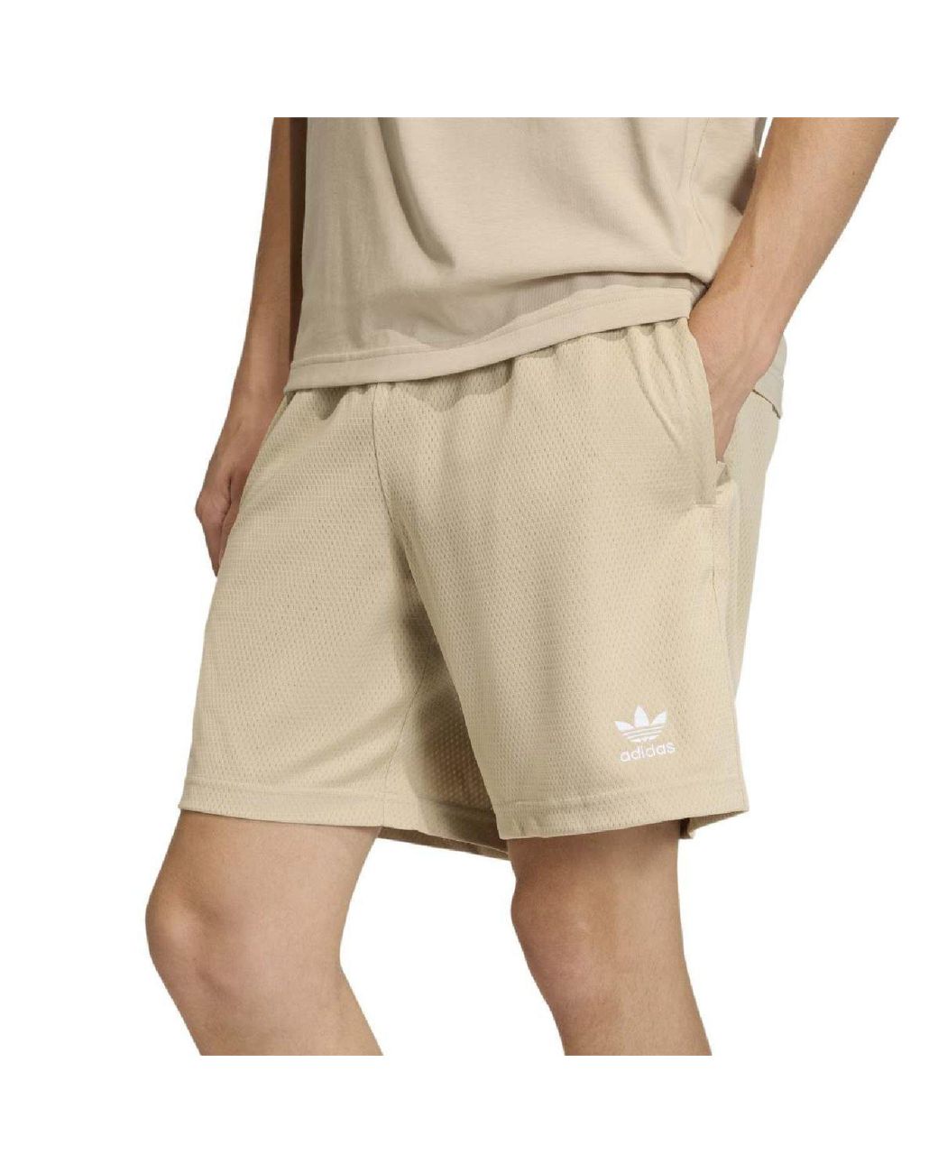 Adidas Originals Natural Trefoil Essentials Mesh Shorts for men