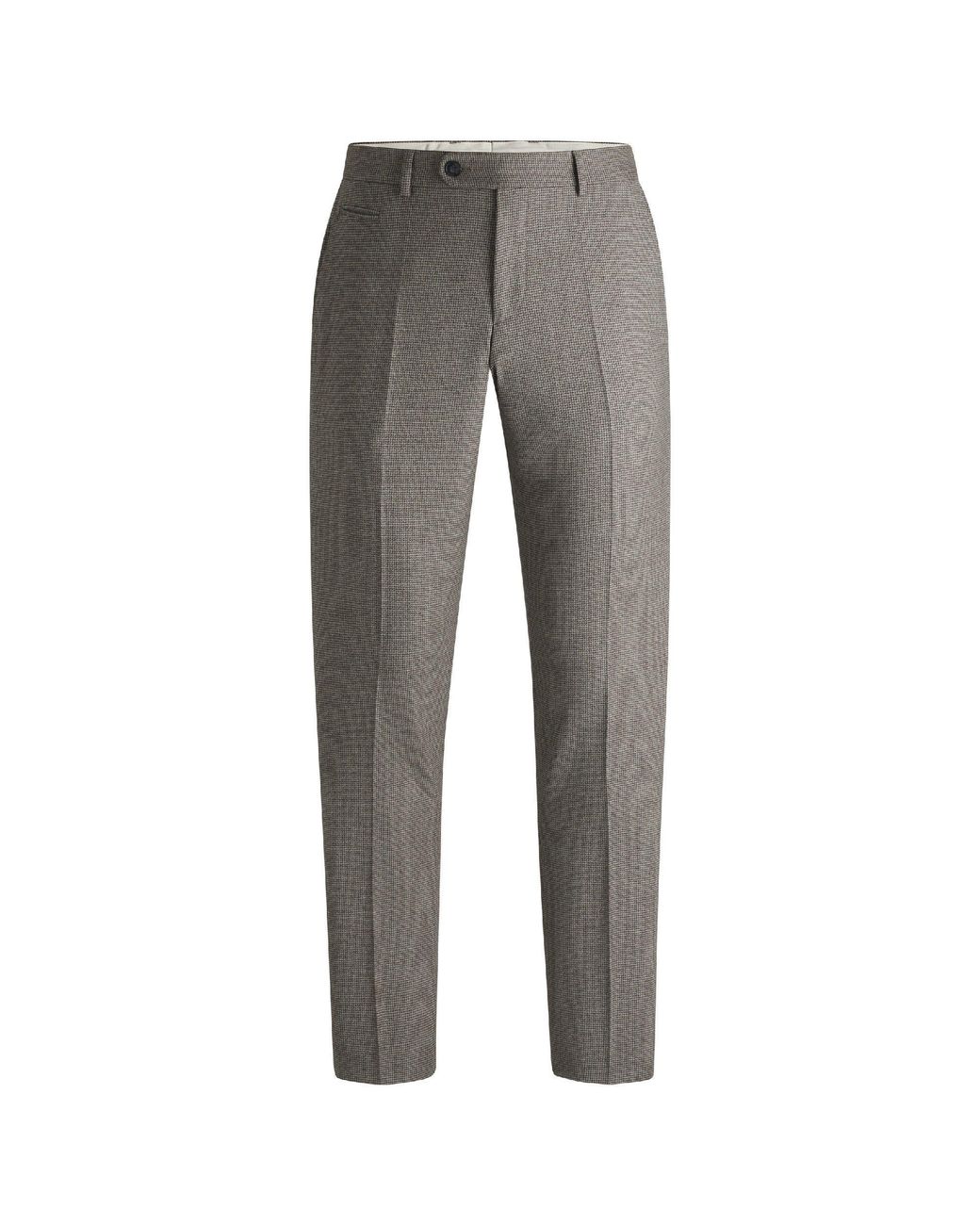Boss Gray H Genius Dtl Straight Leg Trousers for men