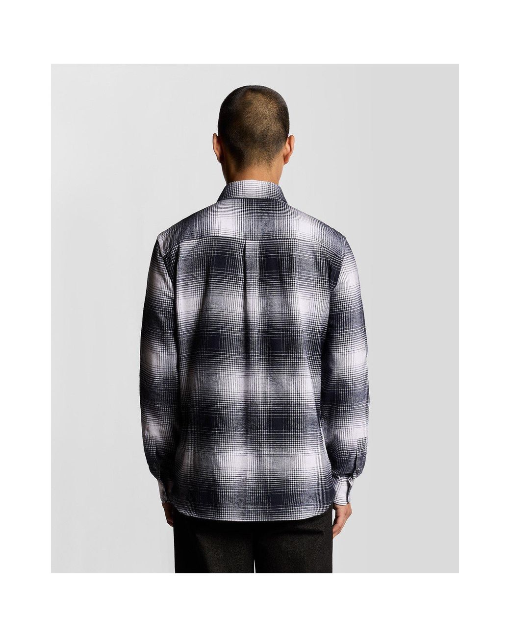 Lyle & Scott Blue Flannel Long Sleeve Patterned Shirt for men