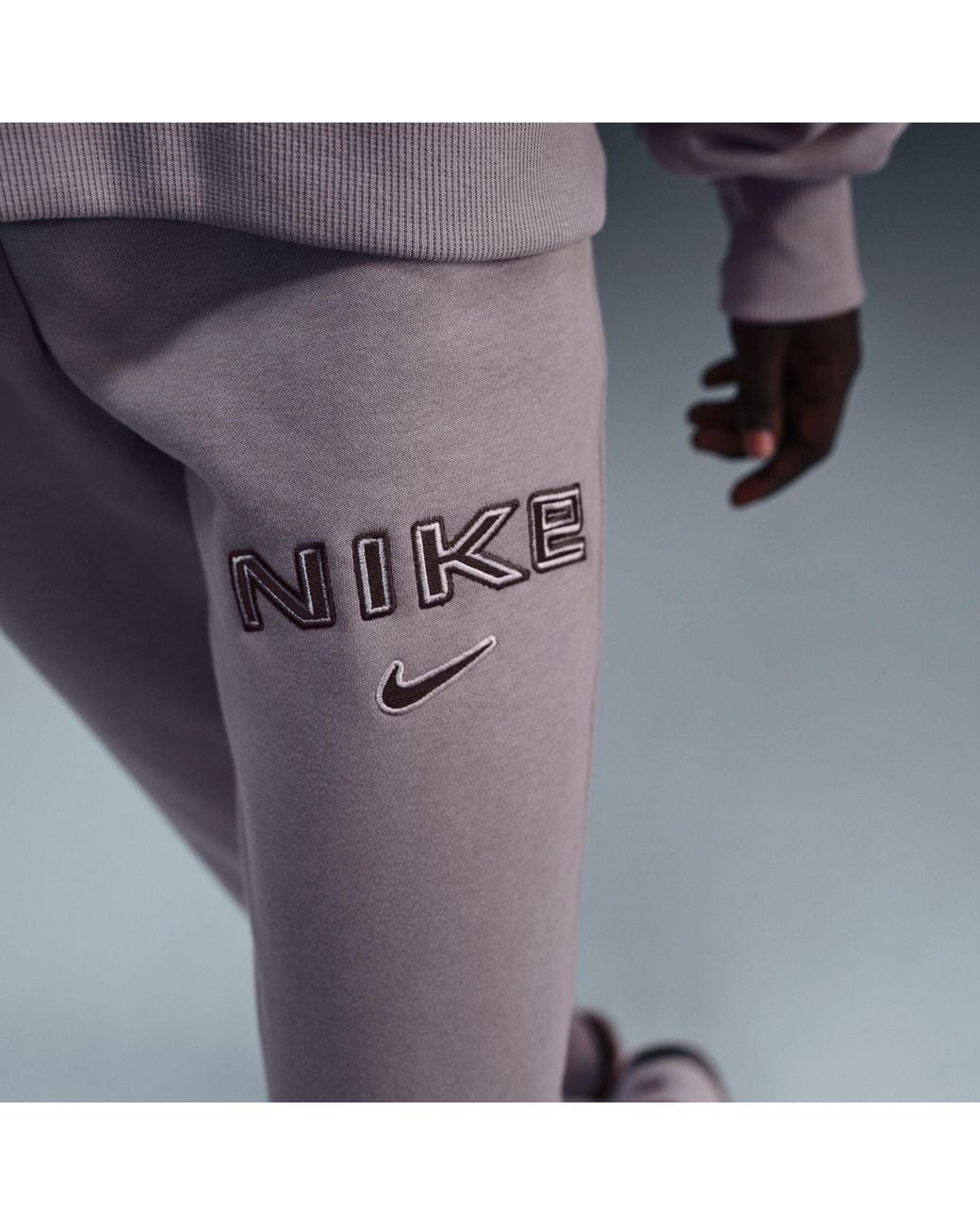 Nike Purple Sportswear Phoenix Fleece Mid-Rise Logo Sweatpants