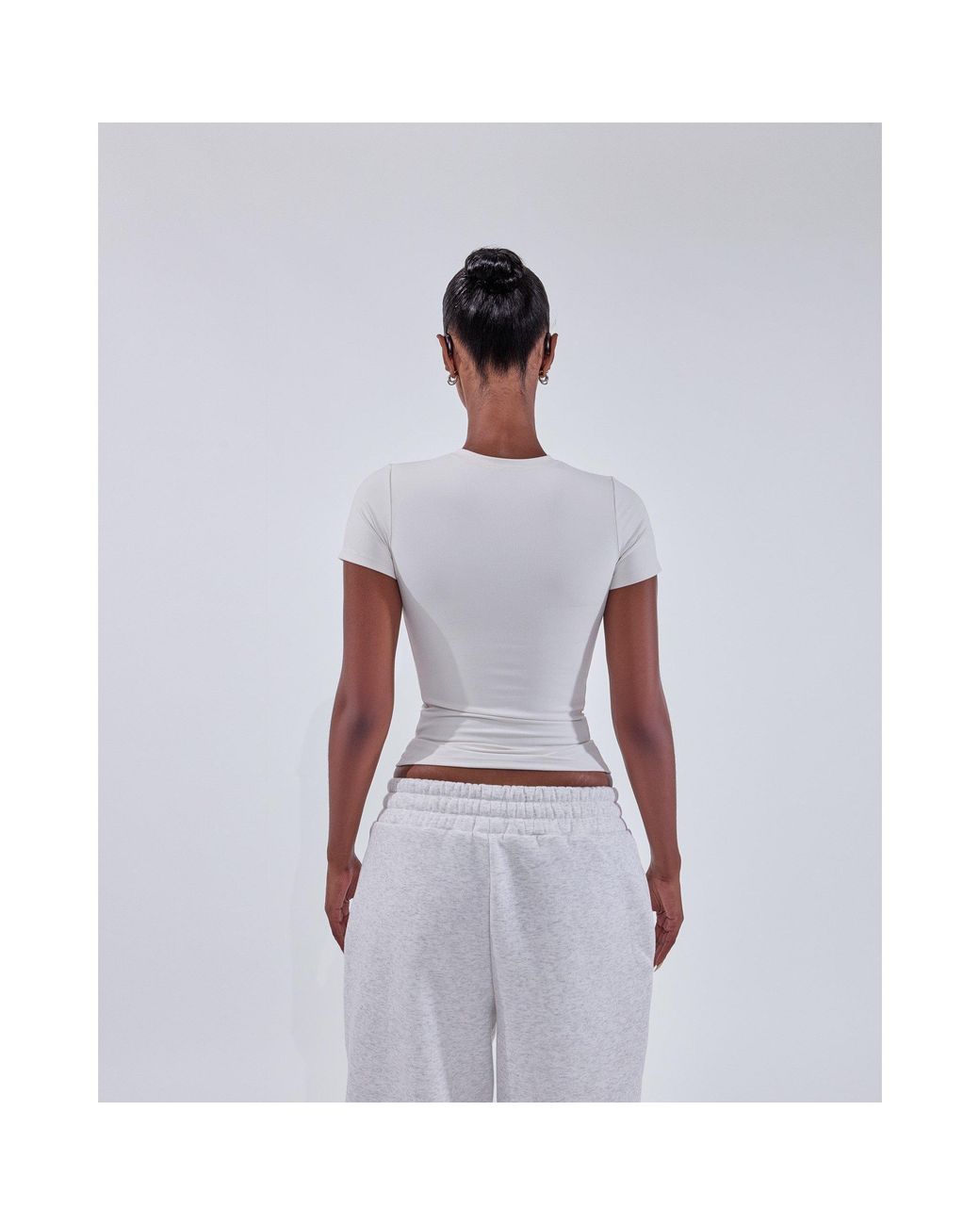 Mars the Label White Sculpt Short Sleeve Top
