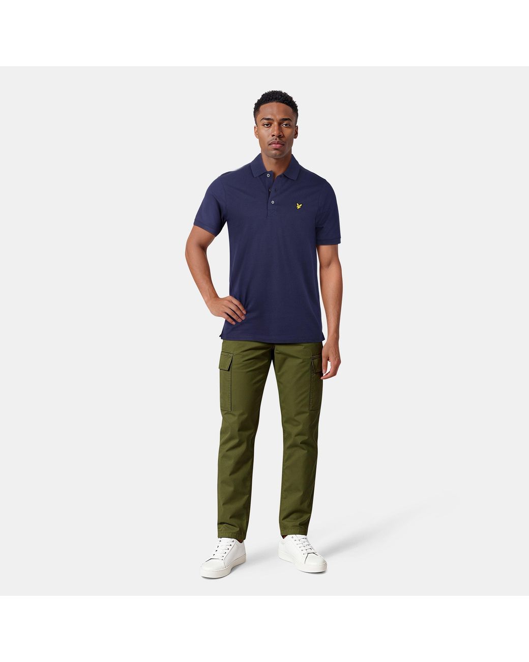 Lyle & Scott Blue Basic Short Sleeve Polo Shirt for men