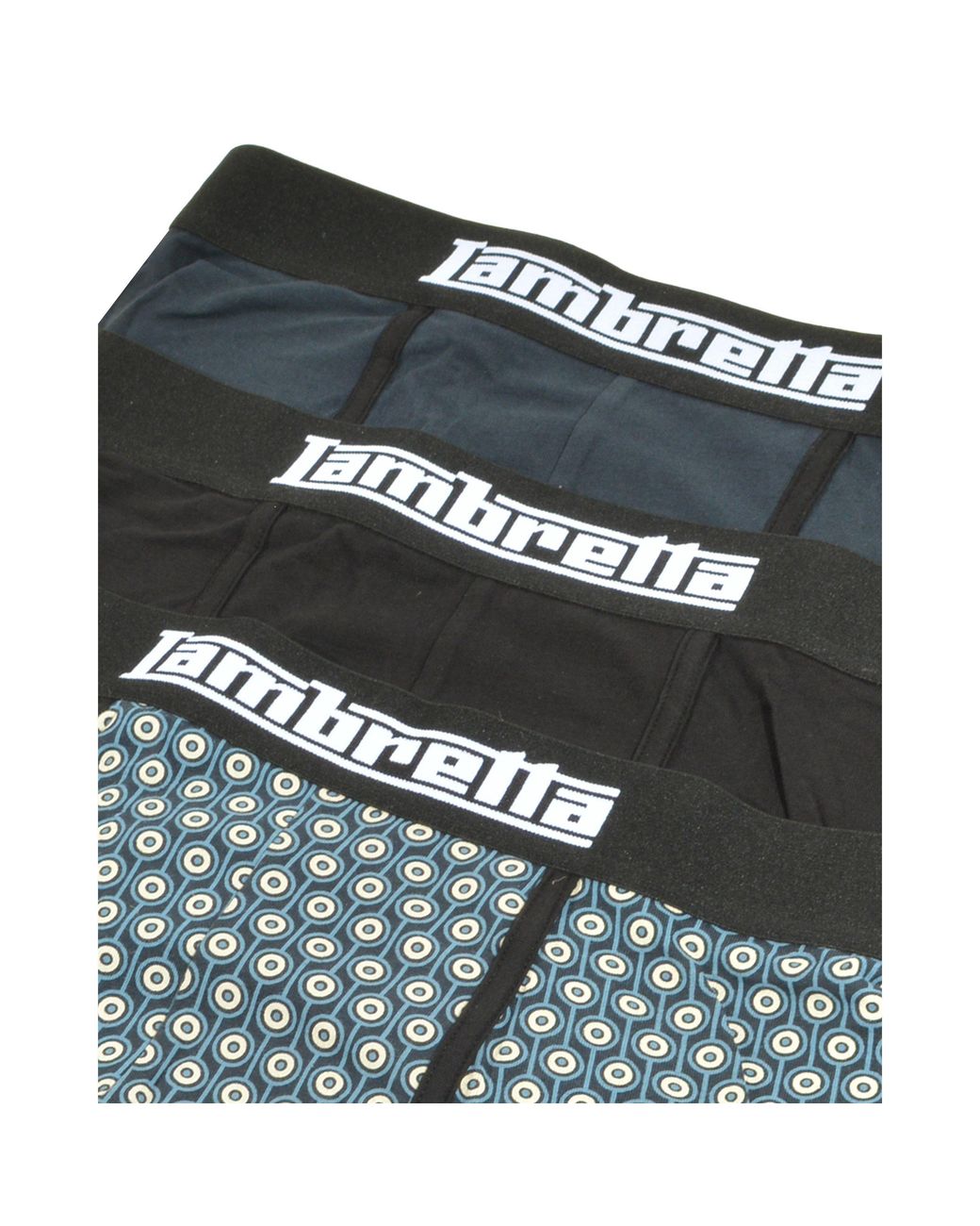 Lambretta Blue Target 3 Pack Boxers for men