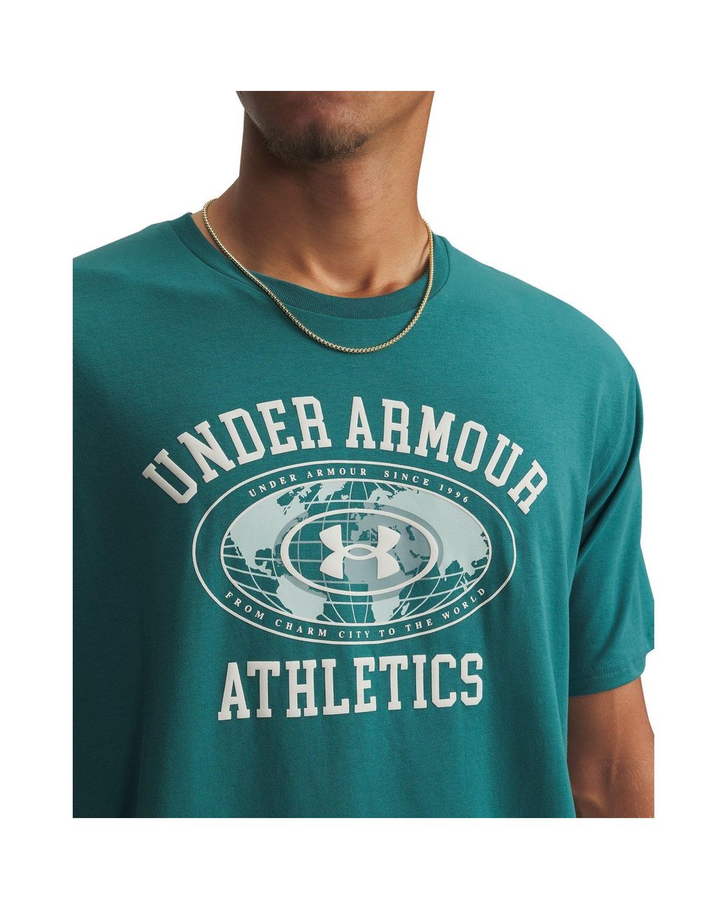 Under Armour Green Globe Short Sleeves T-Shirt for men