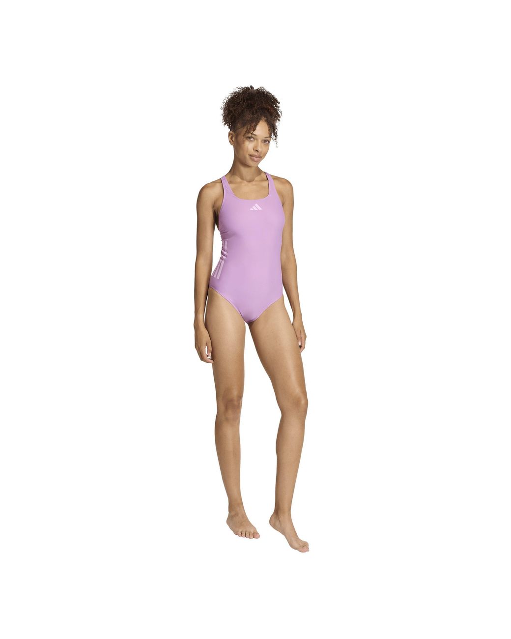 Adidas Purple Sh3.Ro Classic 3-Stripes Swimsuit