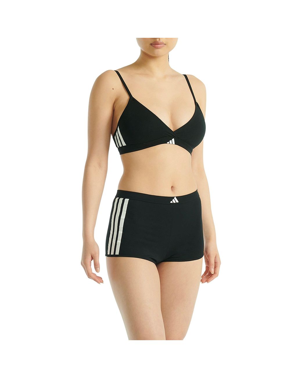 Adidas Black Active Essentials Cotton 3-Stripes Shortie