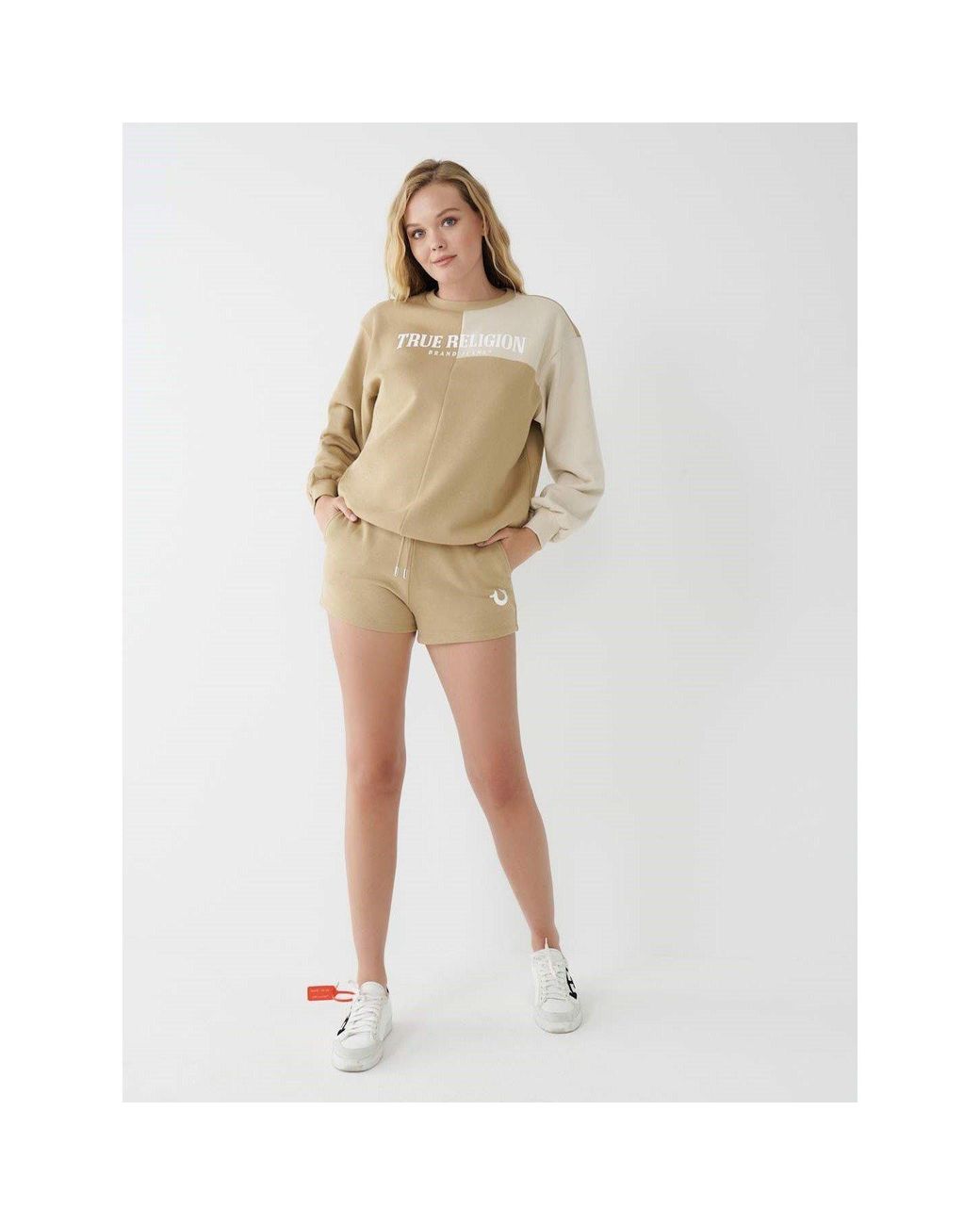 True Religion Natural Fleece Lounge Jogger Shorts