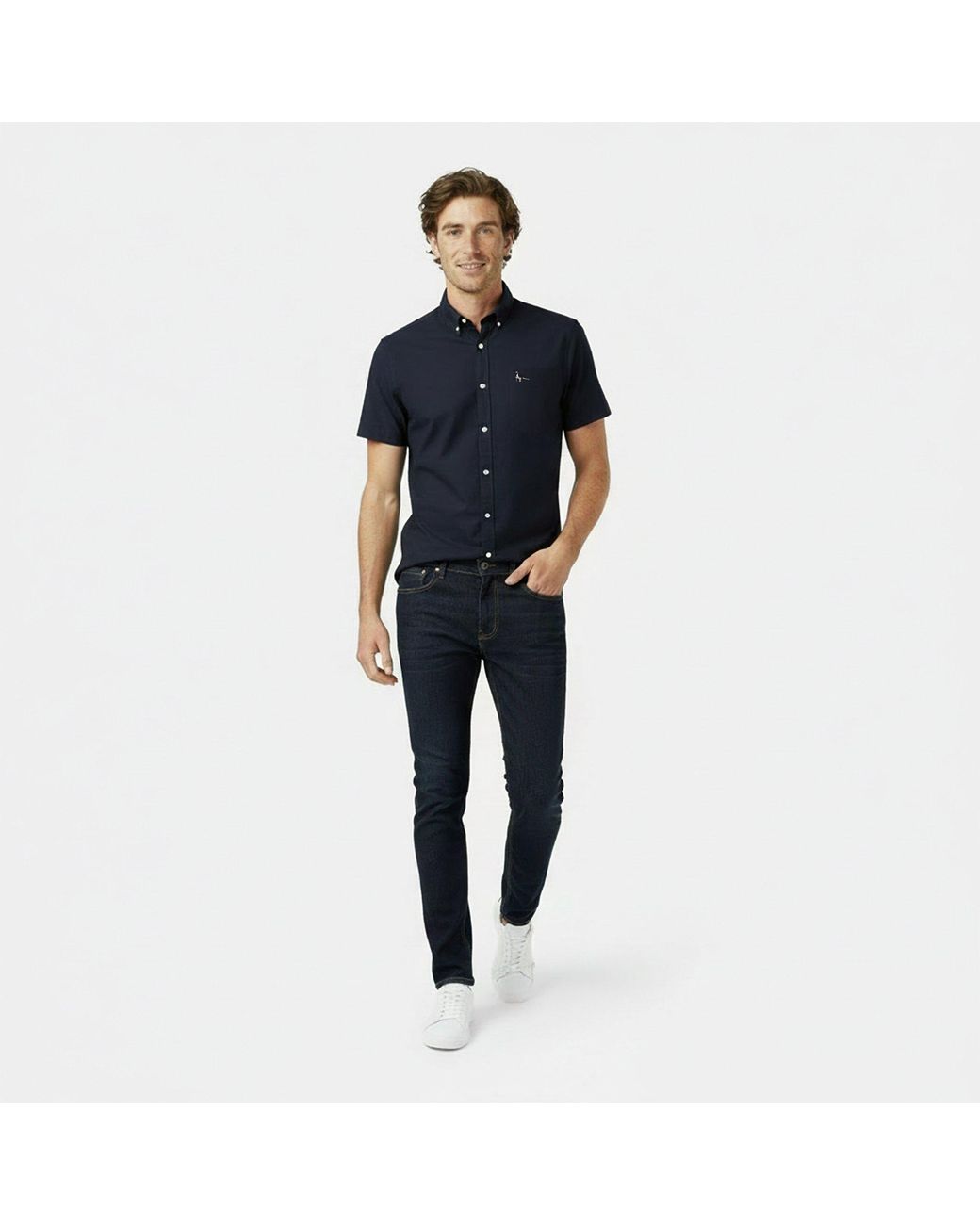 Jack Wills Blue Short Sleeve Oxford Shirt for men