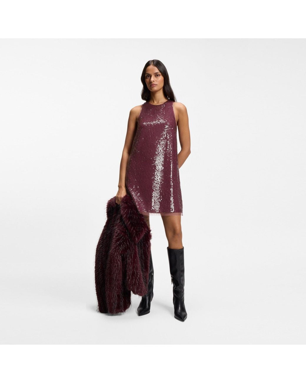 Boss Purple Dycole Dress Ld64