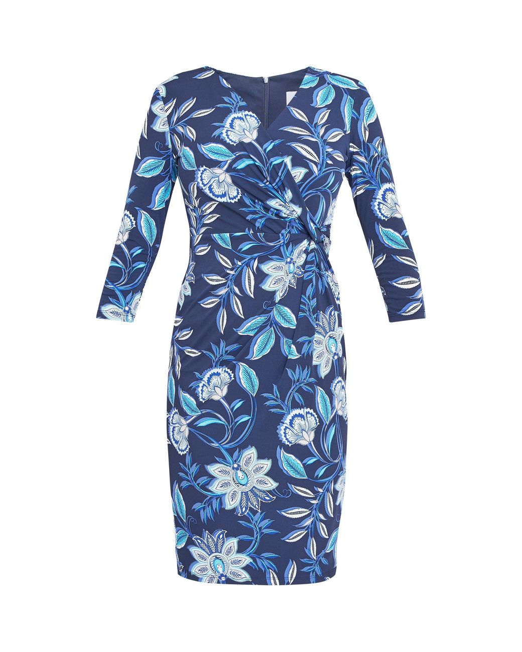 Gina Bacconi Blue Cameron Jersey Wrap Dress