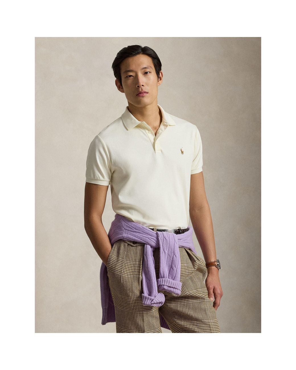 Polo Ralph Lauren Natural Slim Fit Short Sleeve Polo Shirt for men