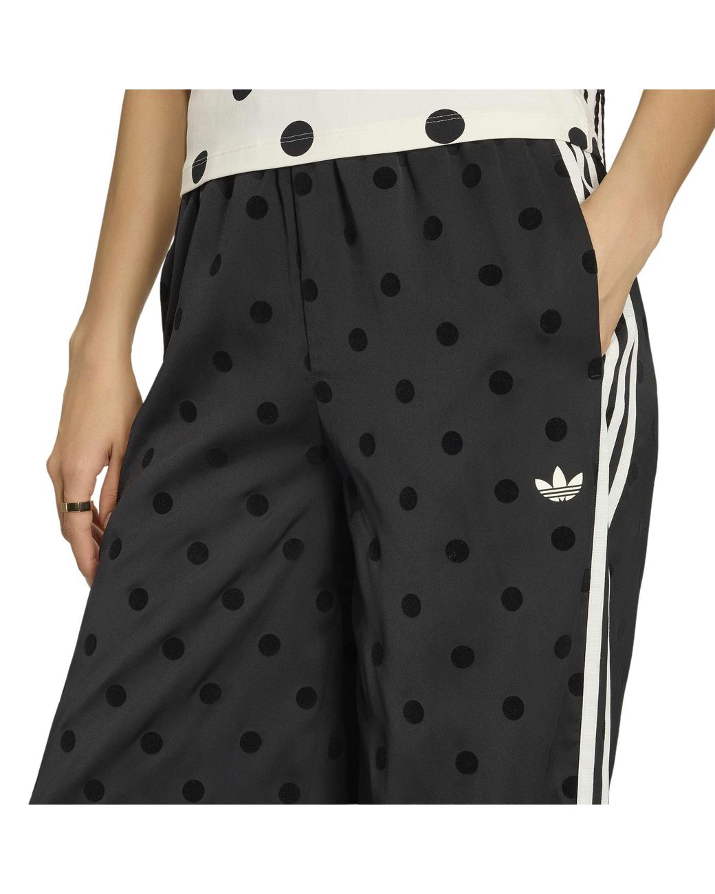 Adidas Originals Black Polka Dot Relaxed-Fit Joggers
