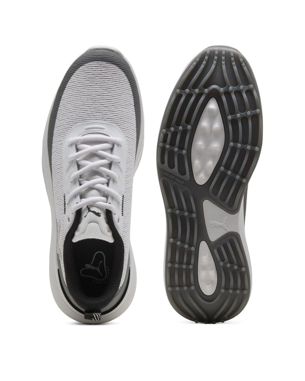 PUMA White Gruve Spikeless Golf Shoes for men