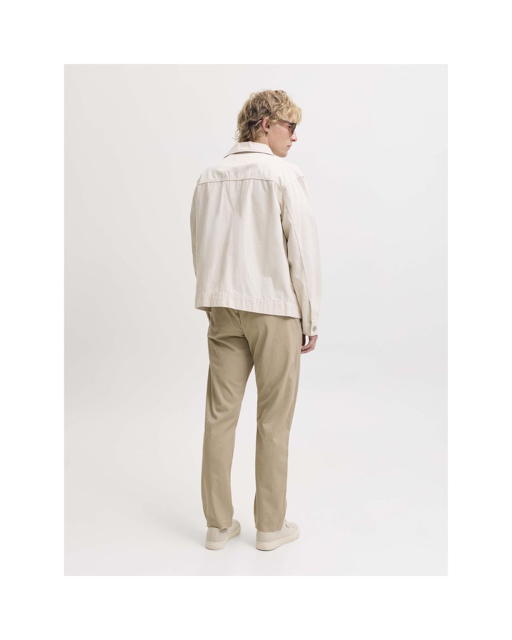 Jack & Jones Natural Kane Dave Cotton Relaxed-Fit Chinos for men