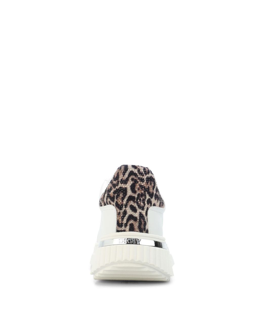 DKNY White Lobeco Lace Up Platform Trainers