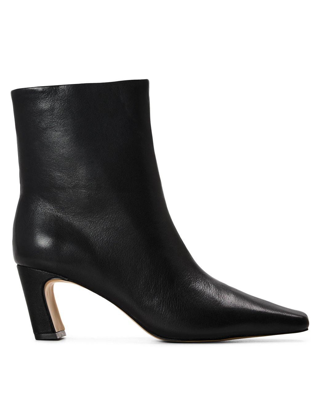 ALDO Black Bethina Leather Square-Toe Heeled Ankle Boots
