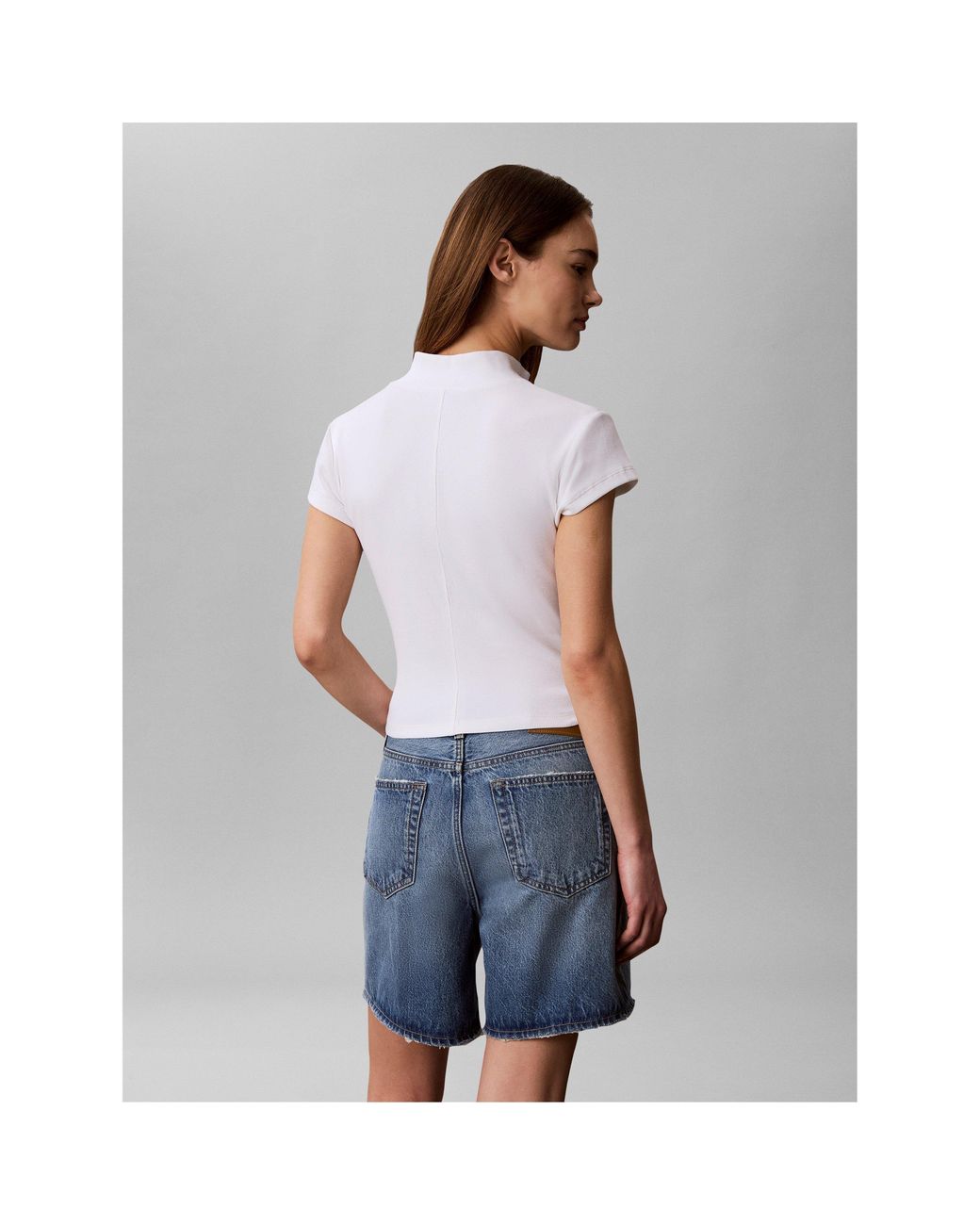 Calvin Klein White Knitted Short Sleeve Polo Shirt