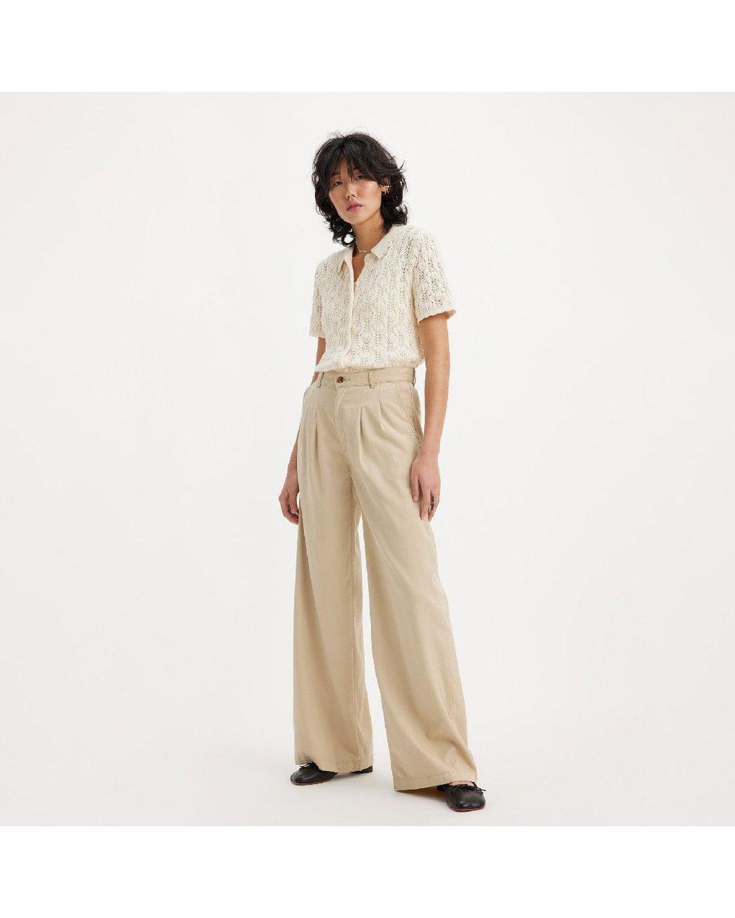 Levi's Natural Levi's Pleated Wideleg Trouser Safari