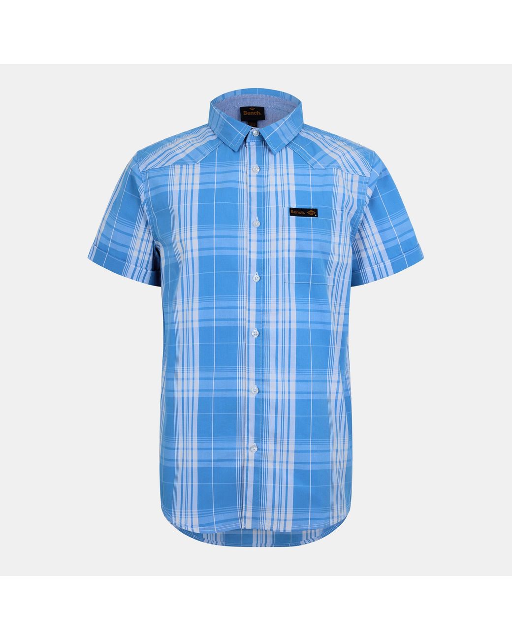 Bench Blue Short-Sleeve Patterned Shirt for men