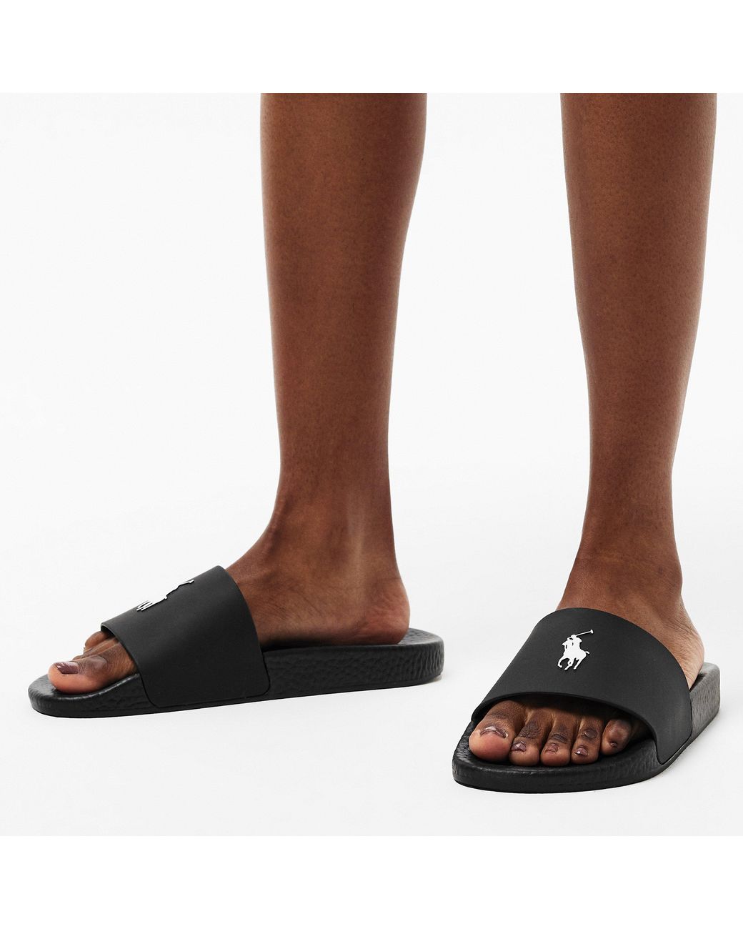 Polo Ralph Lauren Black Signature Pony Polo Slide