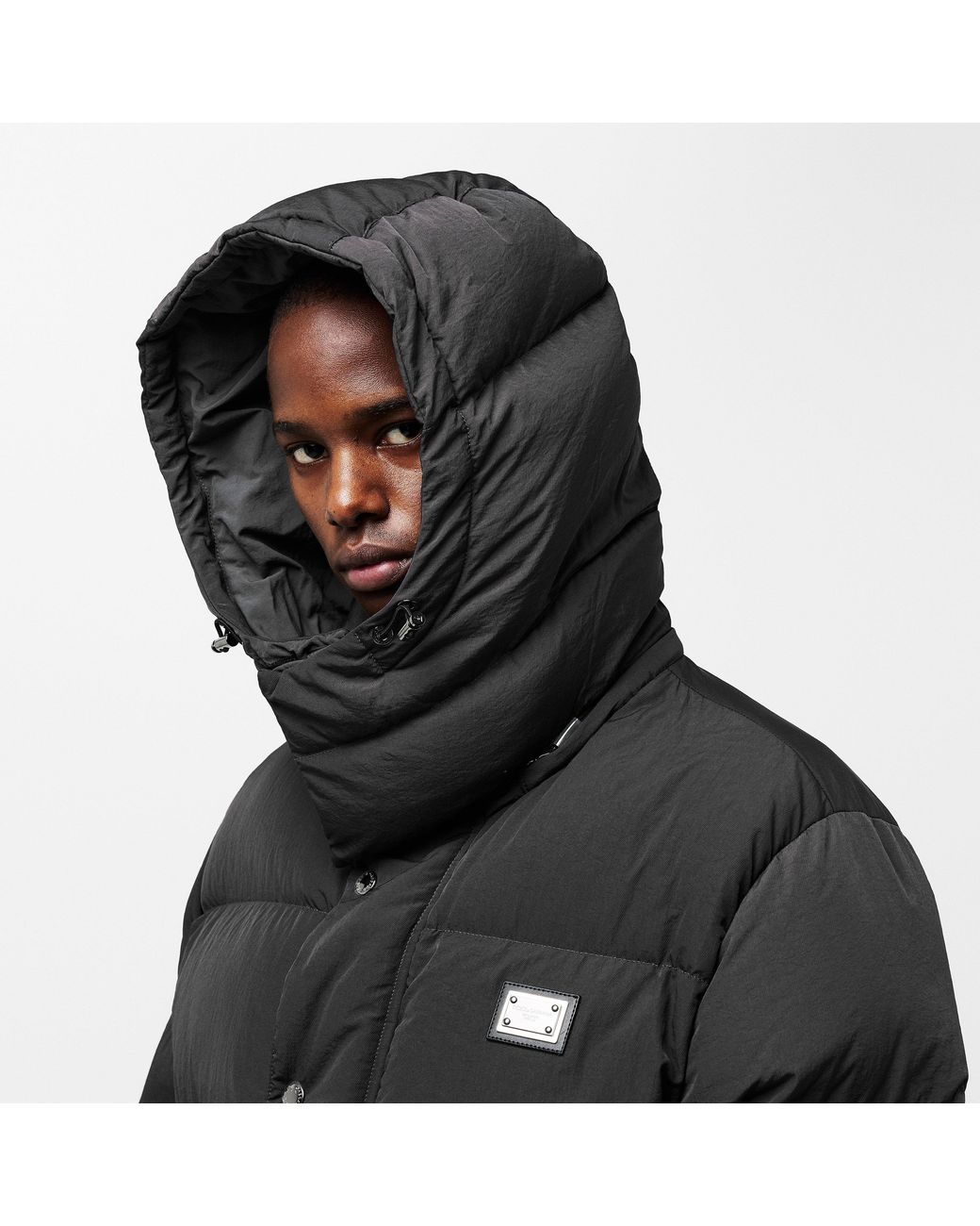Dolce & Gabbana Gray Short Quilted Puffer Jacket for men