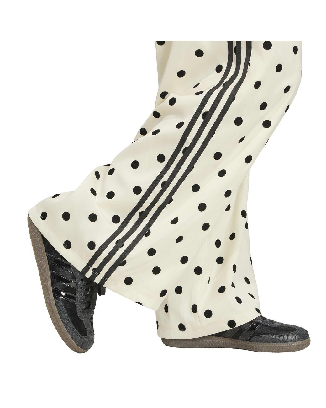 Adidas Originals White Polka Dot Relaxed-Fit Joggers