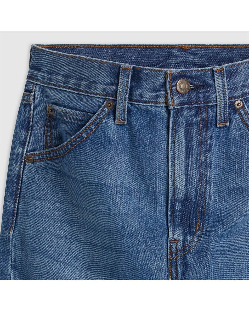 Levi's Blue High-Rise Back Slit Skirt