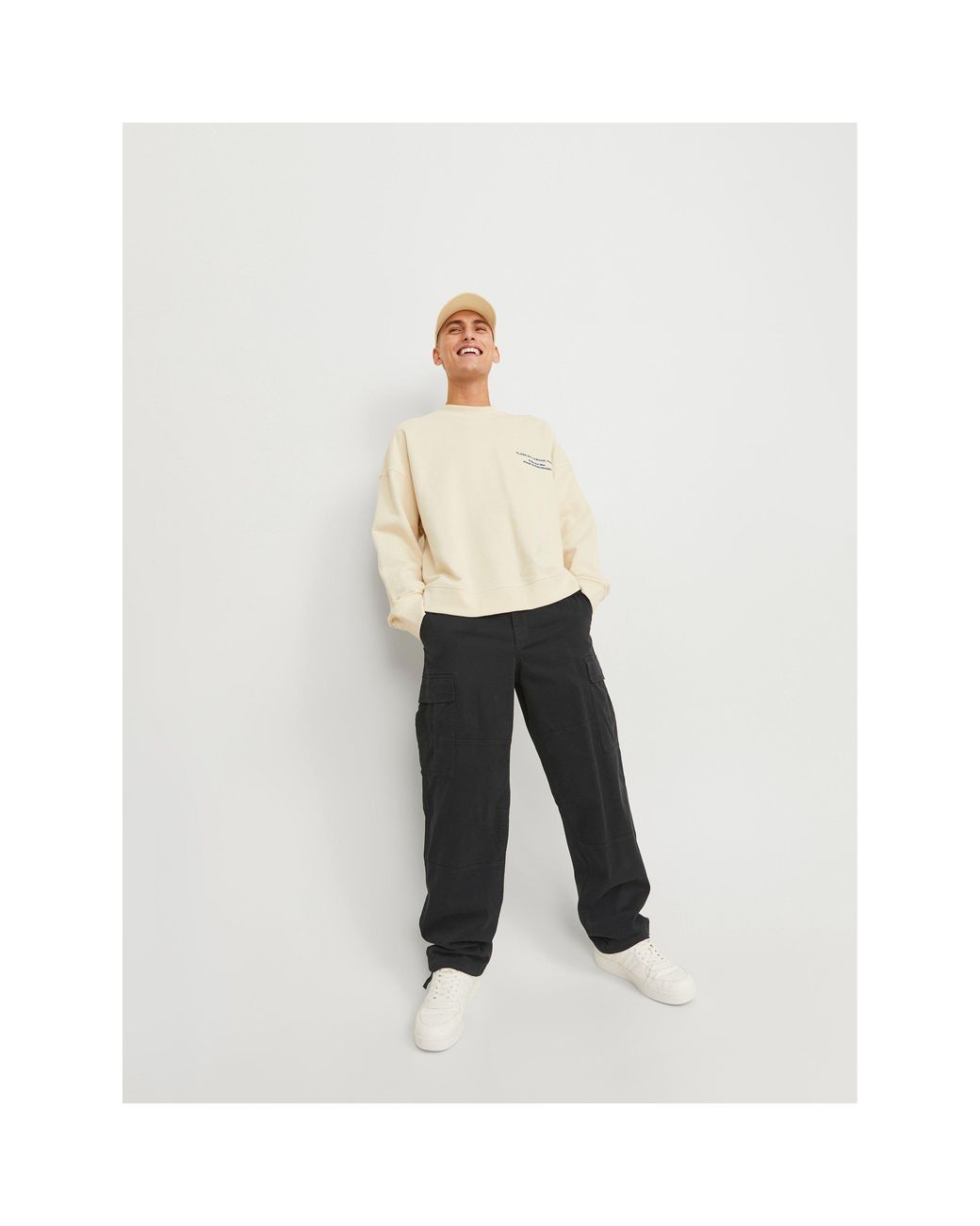 Jack & Jones Black Harlow Cargo Trouser for men