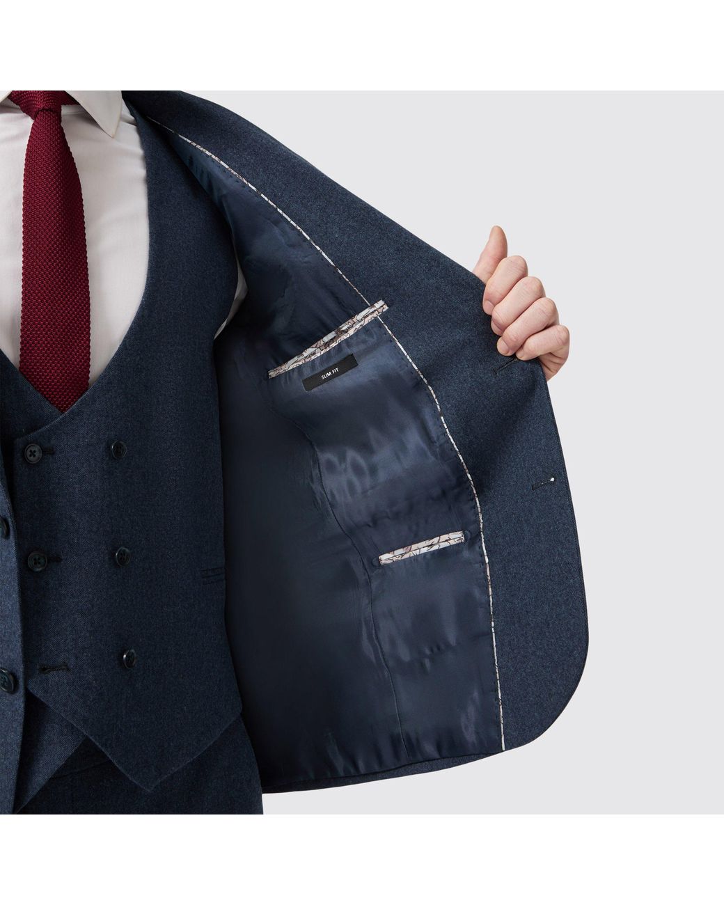 Without Prejudice Blue Archer Donegal Slim Fit Suit Jacket for men