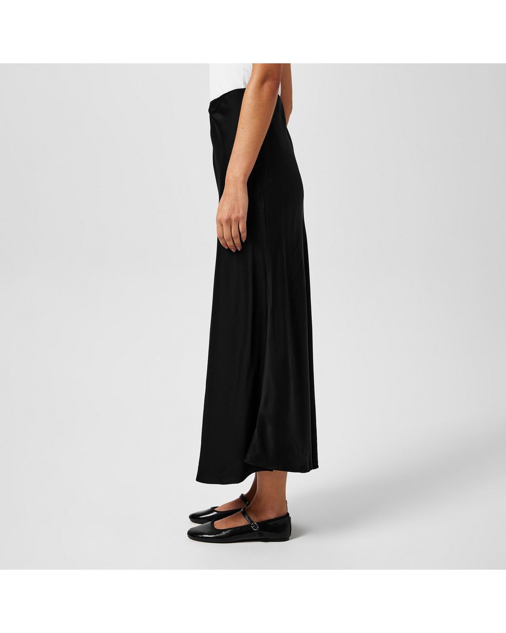 French Connection Black Ennis Slip Maxi Skirt