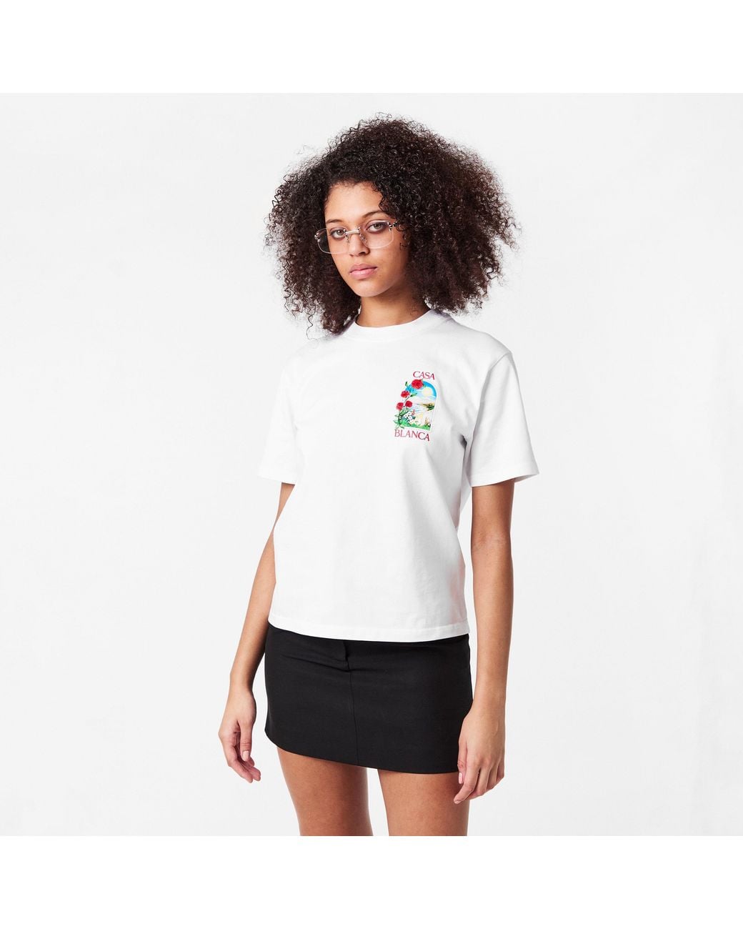 Casablanca White Casa Days Print Oversized T-Shirts