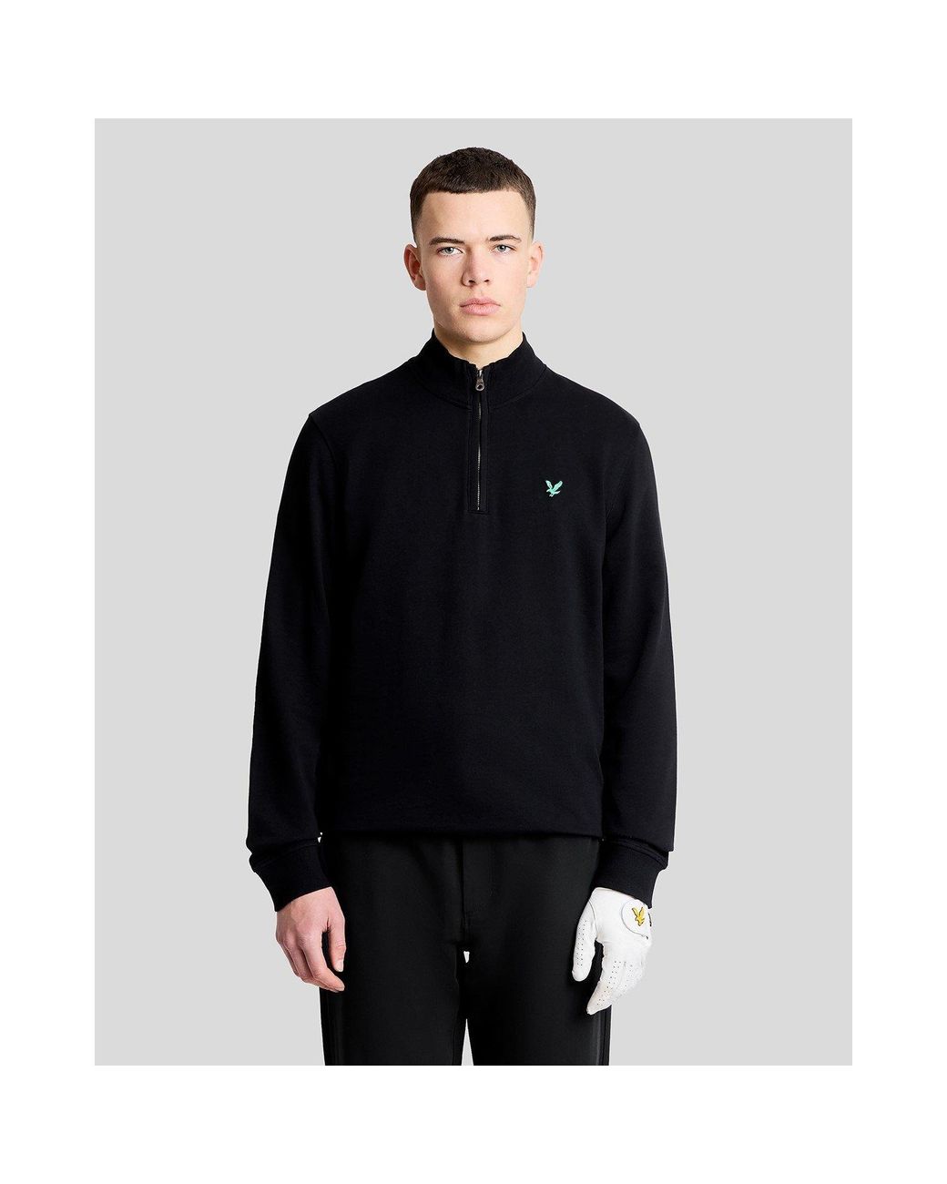 Lyle & Scott Black Lyle & Scott Golf Eagle Quarter Zip Midlayer for men