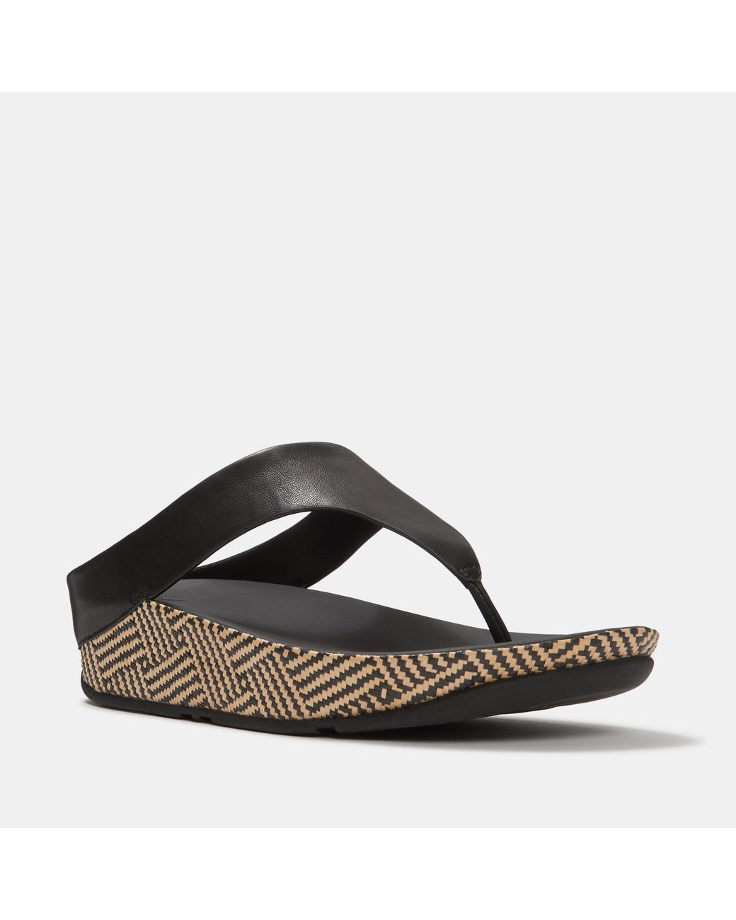 Fitflop Black Lulu Lux Graphic-Weave Sandals