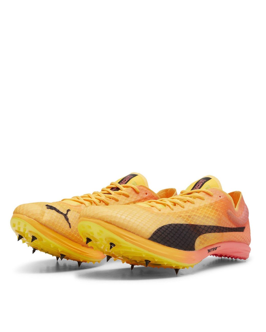 PUMA Yellow Evospeed Distance Nitro E Track Running Spikes for men