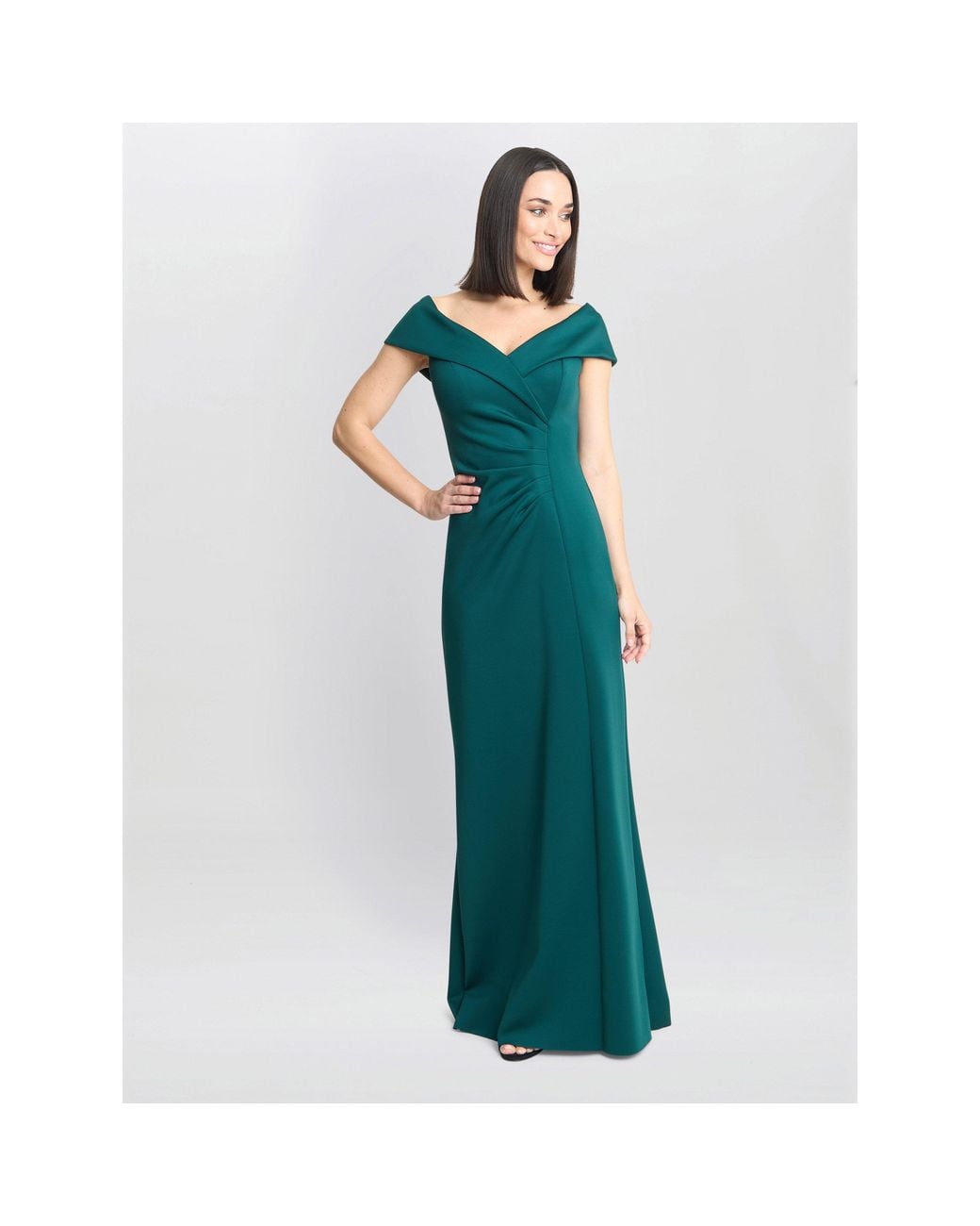 Gina Bacconi Blue Carolyn Off The Shoulder Maxi Dress