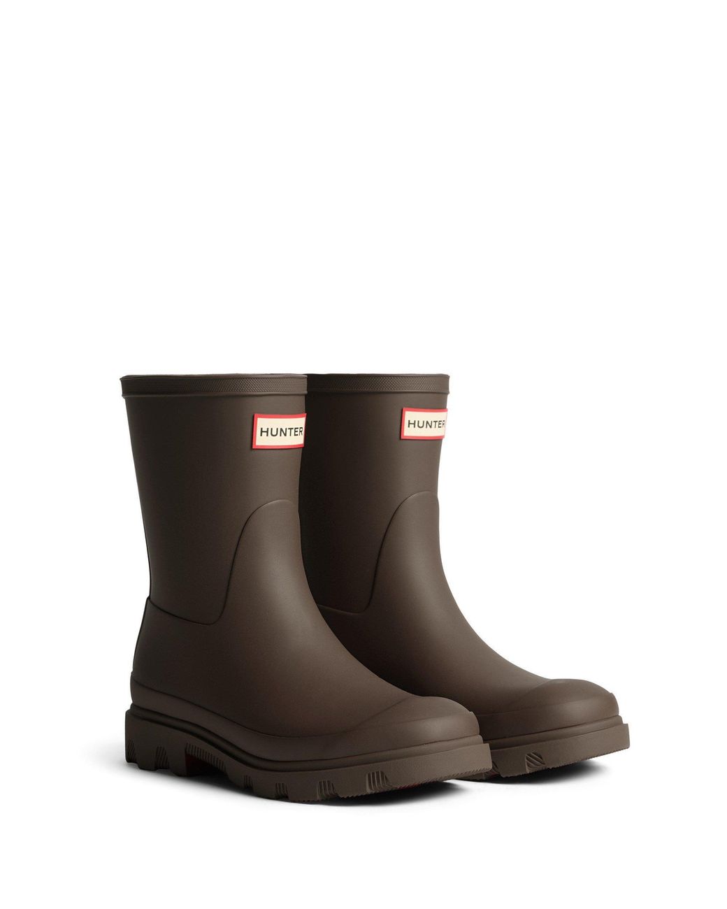 Hunter Brown Downpour Short Waterproof Wellingtons for men