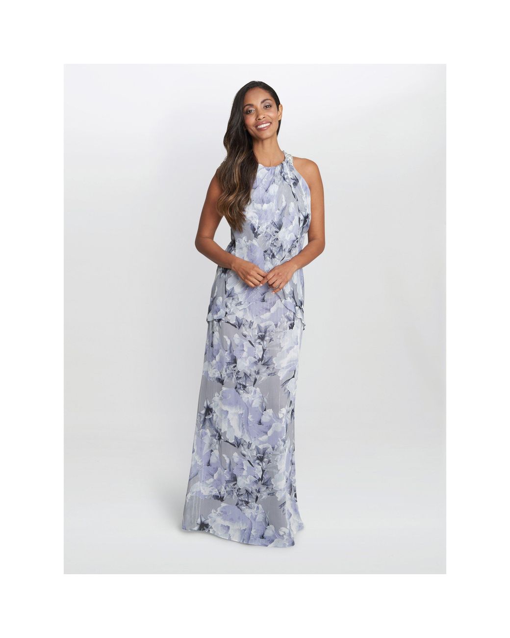 Gina Bacconi Blue Esty Long Printed Maxi