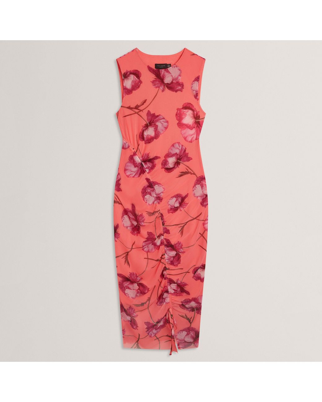 Ted Baker Red Mesh Midi Dress