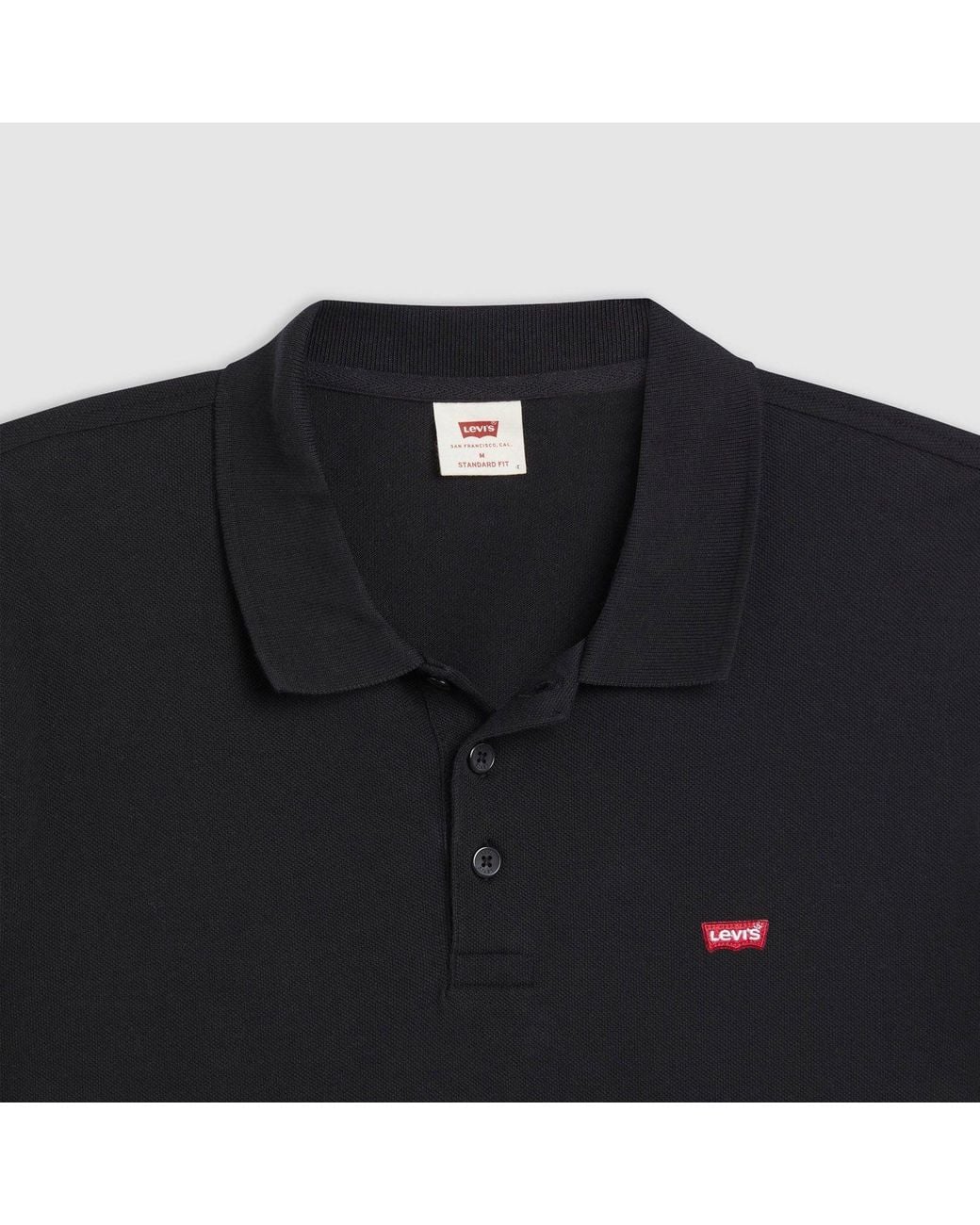 Levi's Black Housemark Short Sleeve Polo Shirt for men