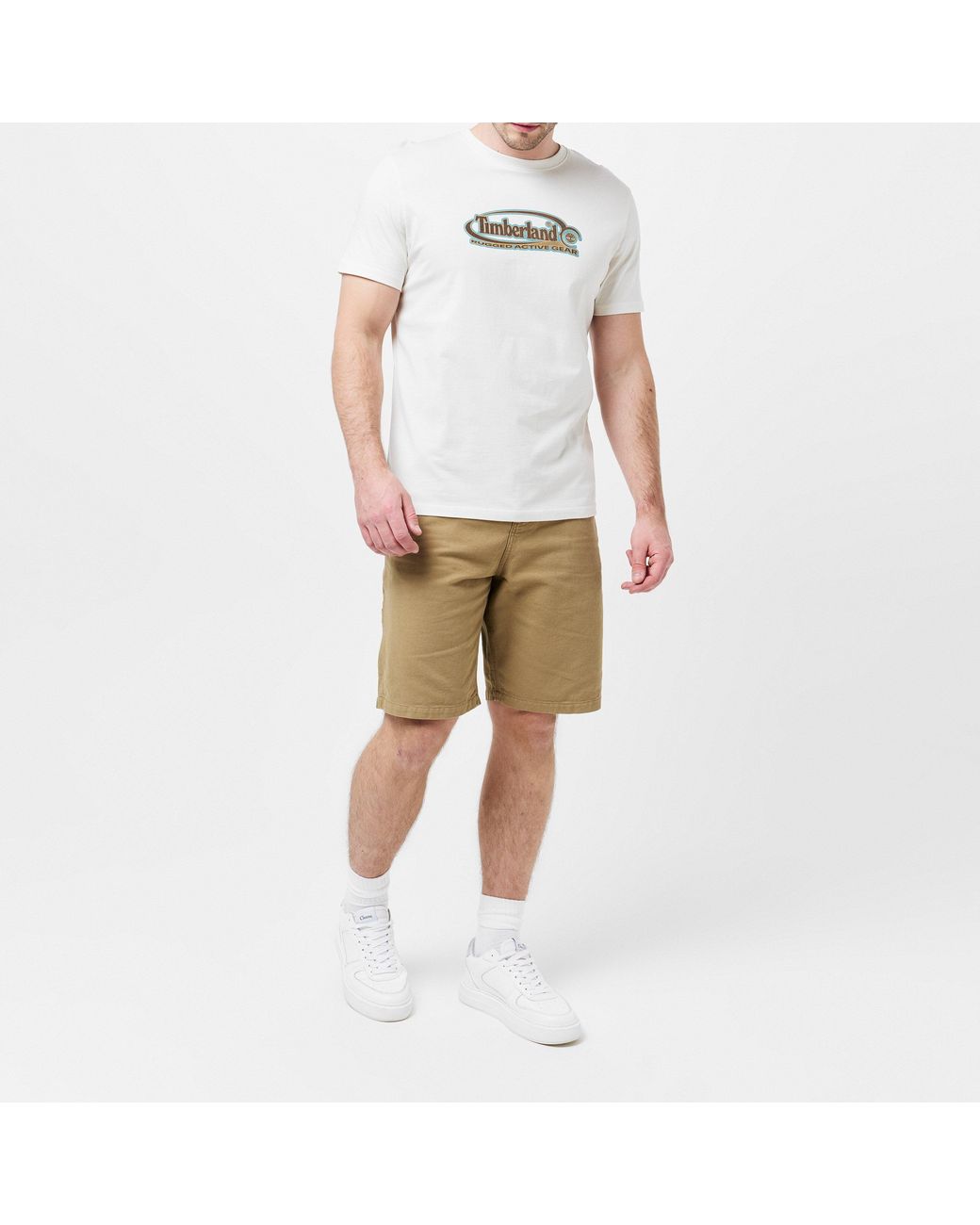Timberland White Logo Vintage T-Shirt for men