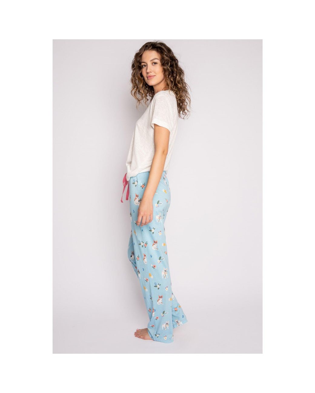 Pj Salvage Blue Playful Prints Pant