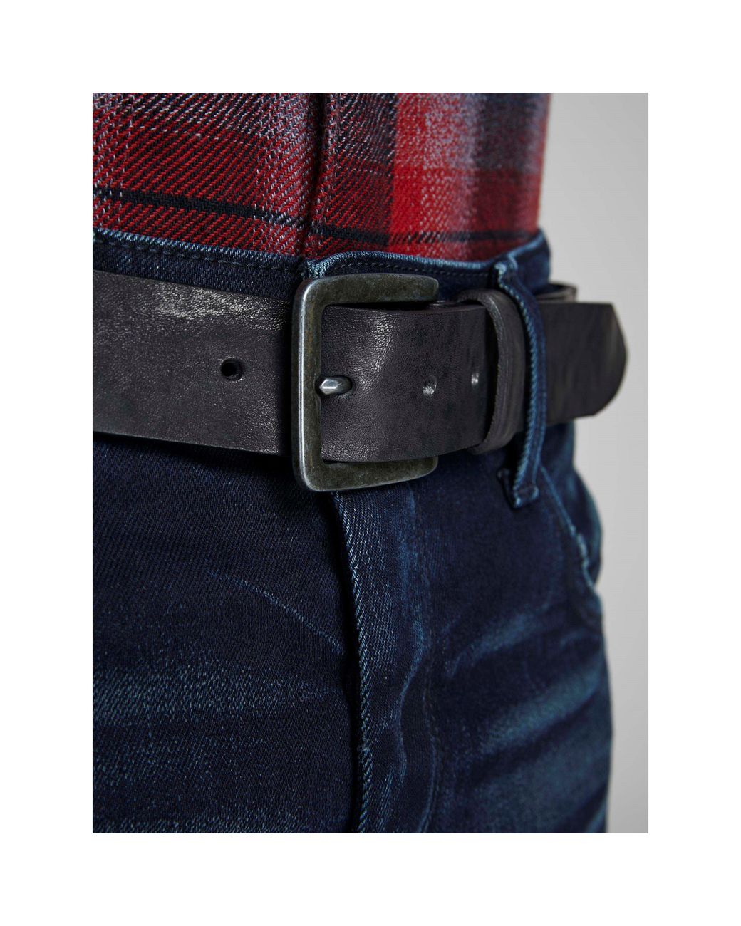 Jack & Jones Blue Victor Leather Belt for men