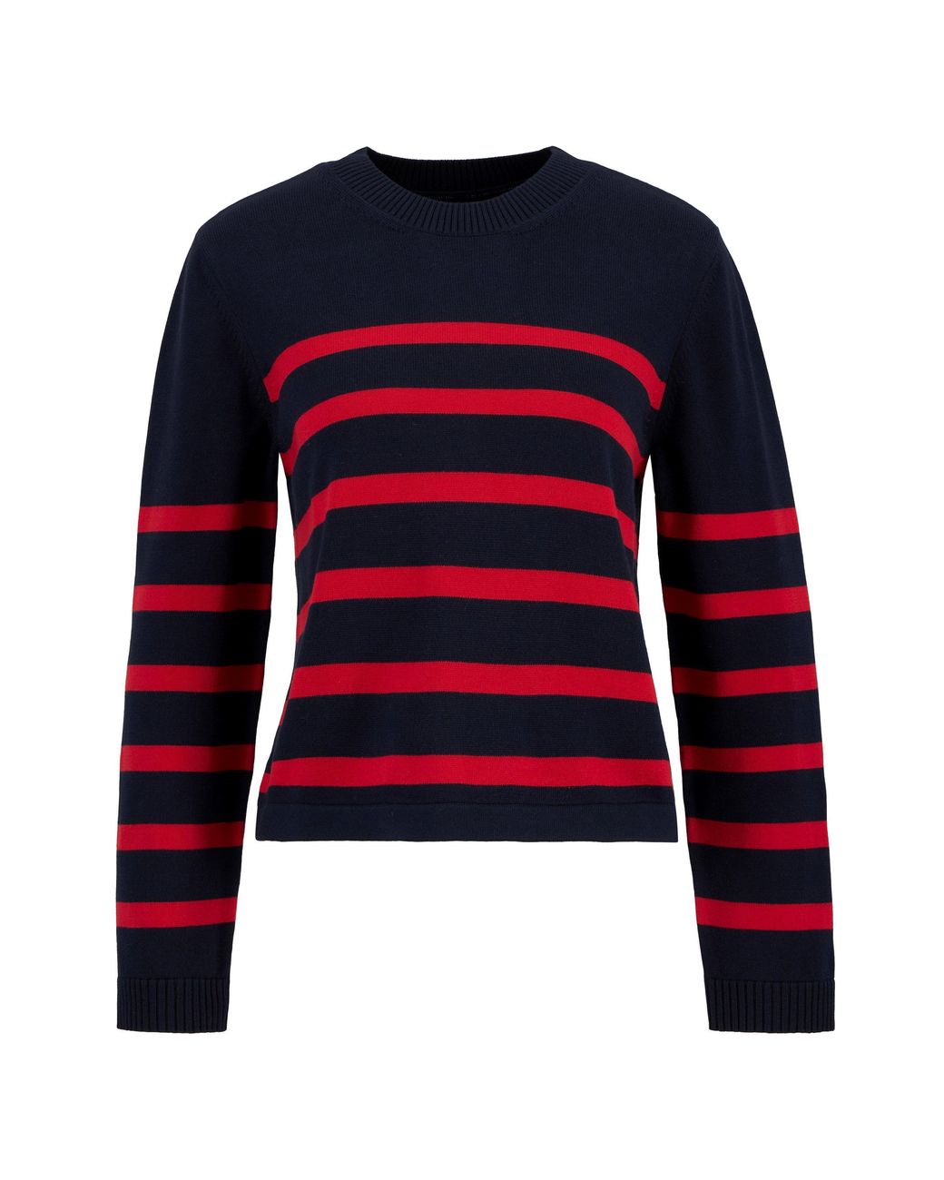 Barbour Red Fern Striped Crew Neck Jumper